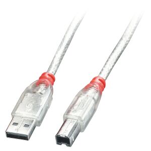 Lindy 41753 USB Kabel USB 2.0 2 m USB A USB B 0,48 Gbit/s Transparent