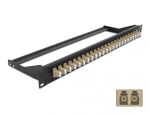 DELOCK 19" LWL Patchpanel 24 Port LC Duplex beige