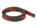 DELOCK Geflechtschlauch dehnbar 2 m x 25 mm schwarz-rot