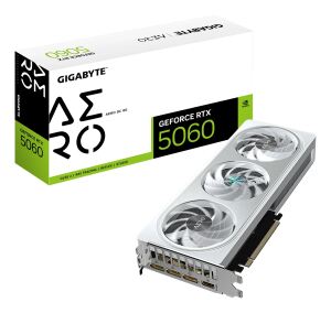 GIGABYTE GeForce RTX 5060 AERO OC 8G Grafikkarte - 8GB GDDR7, 128bit, PCI-E 5.0, 2595 MHz Kerntakt, 3 x DisplayPort, 1 x HDMI, GV-N5060AERO OC-8GD