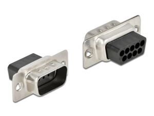 DELOCK D-Sub 9 Pin Crimp Stecker, Metall, 4 Stück