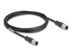 DELOCK M12 Kabel D-kodiert 4 Pin Stecker zu Stecker PVC 2 m