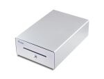 Equip Kassenschublade für Point of Sale (POS)-System, 4 Schein-/4 Münzfächer, herausnehmbare Münzschlitze, RJ11-Anschluss, Aluminium
