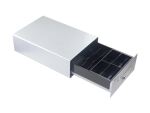 Equip Kassenschublade für Point of Sale (POS)-System, 4 Schein-/4 Münzfächer, herausnehmbare Münzschlitze, RJ11-Anschluss, Aluminium