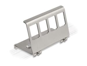 DeLOCK Keystone Metall Halterung 4 Port für Hutschiene