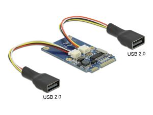 DELOCK Mini PCIe I/O full size 2 x USB 2.0 Typ-A Buchse