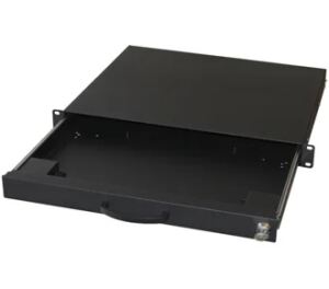 Equip Leere 19-Zoll-Tastatur-/Mausschublade, teleskopierbar und abschließbar, 1 HE, schwarz RAL9005