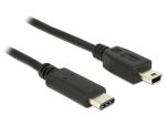 DeLOCK 0.5m, USB2.0-C/USB2.0 Mini-B USB Kabel 0,5 m...