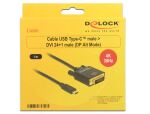 DeLOCK 1m, USB-C/DVI 24+1 USB-Grafikadapter 3840 x 2160 Pixel Schwarz