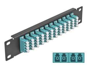 DELOCK 10" LWL Patchpanel 12 Port LC Quad aqua 1 HE schwarz