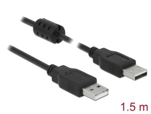 DeLOCK 1.5m, 2xUSB 2.0-A USB Kabel USB 2.0 1,5 m USB A 0,48 Gbit/s Schwarz