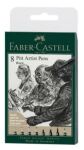 Faber-Castell Pitt Artist Pen Tuschestift, 8er Etui, schwarz