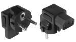 Alcasa PA-0133S Netzstecker-Adapter Typ E/F hybrid C13...