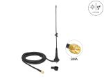 DeLOCK LPWAN 868 MHz Antenne SMA Stecker 4,5 dBi starr omnidirektional mit Anschlusskabel RG-58 C/U 2,5 m outdoor schwarz