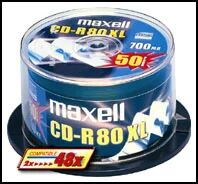 Maxell CD-R 80min 700MB spindle 50pk 48x 50 Stück(e)