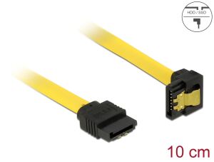 Delock SATA 6 Gb/s Kabel gerade auf unten gewink 10 cm gelb