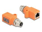 DELOCK M12 Adapter A-kodiert 8Pin Buchse zu RJ45 Buchse