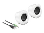 DELOCK Mini Stereo PC Lautsprecher 3,5mm Stecker USB Weiß