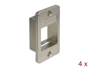 DELOCK Keystone Halterung 1 Port für Geräteeinbau 4 Stück