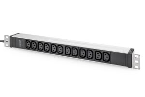 Digitus Steckdosenleiste mit Aluminiumprofil, 12-fach, 2 m Zuleitung Schutzkontaktstecker