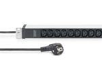 Digitus Steckdosenleiste mit Aluminiumprofil, 12-fach, 2 m Zuleitung Schutzkontaktstecker