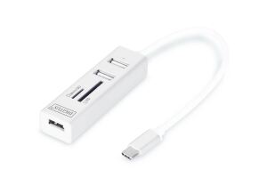 Digitus USB Typ-C™ OTG 3-Port Hub + Kartenleser