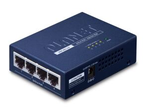 PLANET PoE 802.3at Injektor 4-Port RJ-45 Hub, 10/100/1000 Mbps, Gewicht: 220g