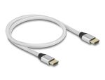 DeLOCK Ultra High Speed HDMI Kabel 48 Gbps 8K 60 Hz silber 0,5 m zertifiziert