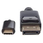 Manhattan USB-C auf DisplayPort-Adapterkabel, Konvertiert das Alternate-Mode-Signal in ein DisplayPort 4K-Ausgangssignal, 2 m, schwarz