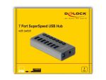 DeLOCK Externer USB 5 Gbps Hub mit 7 Ports + Schalter