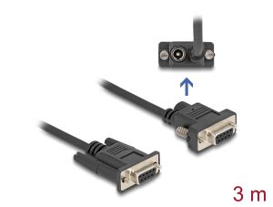 DeLOCK Seriell Kabel RS-232 D-Sub9 Buchse zu D-Sub9 Buchse Stromanschluss an Pin 9 3 m