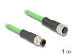 DeLOCK M12 Kabel D-kodiert 4 Pin Stecker zu Buchse PUR (TPU) 1 m