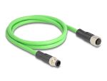 DeLOCK M12 Kabel D-kodiert 4 Pin Stecker zu Buchse PUR (TPU) 1 m