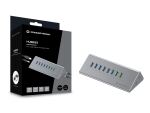 Conceptronic HUBBIES18G 10-fach Kombi-USB 3.0-Hub und Ladegerät mit 60W, 2-in-1 USB-C USB-A Kabel, USB 3.2 Gen 1