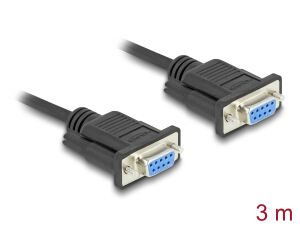 DeLOCK Seriell Kabel RS-232 D-Sub9 Buchse zu Buchse mit schmalem Steckergehäuse 3 m