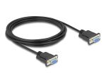 DeLOCK Seriell Kabel RS-232 D-Sub9 Buchse zu Buchse mit schmalem Steckergehäuse 3 m