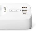 Digitus 3-fach Office-Steckdosenleiste mit 2x USB-A und 1x USB-C Anschlüssen, Weiß