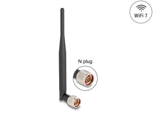 DELOCK WiFi 7 Antenne N Stecker 2 - 3 dBi 20,6 cm omnidirekt