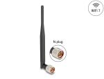 DELOCK WiFi 7 Antenne N Stecker 2 - 3 dBi 20,6 cm omnidirekt