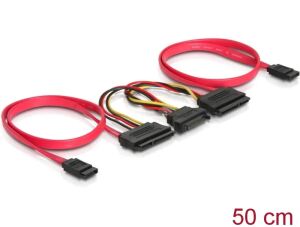 SATA-Kabel Delock 2x SATA 22pin -> 2x SATS 7Pin +15Pin Power