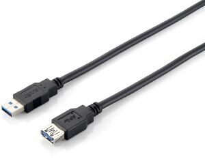 Equip USB 3.0 A auf A Verlängerungskabel Stecker auf Buchse, 2.0m, 5Gbps, Schwarz