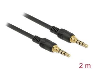 DELOCK Klinkenkabel 3.5mm 4Pin St > St 2.0m schwarz