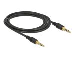 DELOCK Klinkenkabel 3.5mm 4Pin St > St 2.0m schwarz