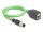 DeLOCK M12 Kabel A-kodiert 8 Pin Stecker zu RJ45 Buchse PUR (TPU) 0,5 m