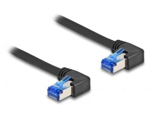 DeLOCK RJ45 Netzwerkkabel Cat.6A S/FTP rechts gewinkelt 2 m schwarz