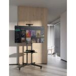 Manhattan Universal Basic Multimedia TV-Ständer auf Rollen, Für Bildschirme von 37" bis 70"* und bis zu 50 kg, +/- 10 neigbar, Kamerahalterung und AV-Fachboden abnehmbar, schwarz
