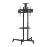 Manhattan Universal Basic Multimedia TV-Ständer auf Rollen, Für Bildschirme von 37" bis 70"* und bis zu 50 kg, +/- 10 neigbar, Kamerahalterung und AV-Fachboden abnehmbar, schwarz