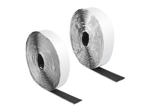 DELOCK Klettband selbstklebend Haft/Flauschband 10mx25mm SW