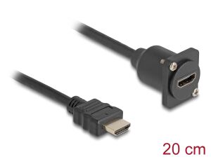 DELOCK D-Typ HDMI Kabel Stecker zu Buchse schwarz 20 cm