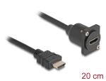 DELOCK D-Typ HDMI Kabel Stecker zu Buchse schwarz 20 cm
